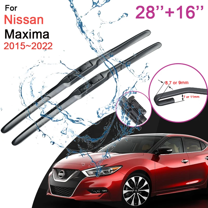 Car Front Windshield Wiper Blades for Nissan Maxima A36 2015 2016 2017 2018 2019~2022 Frameless Rubber Snow Scraping Accessories