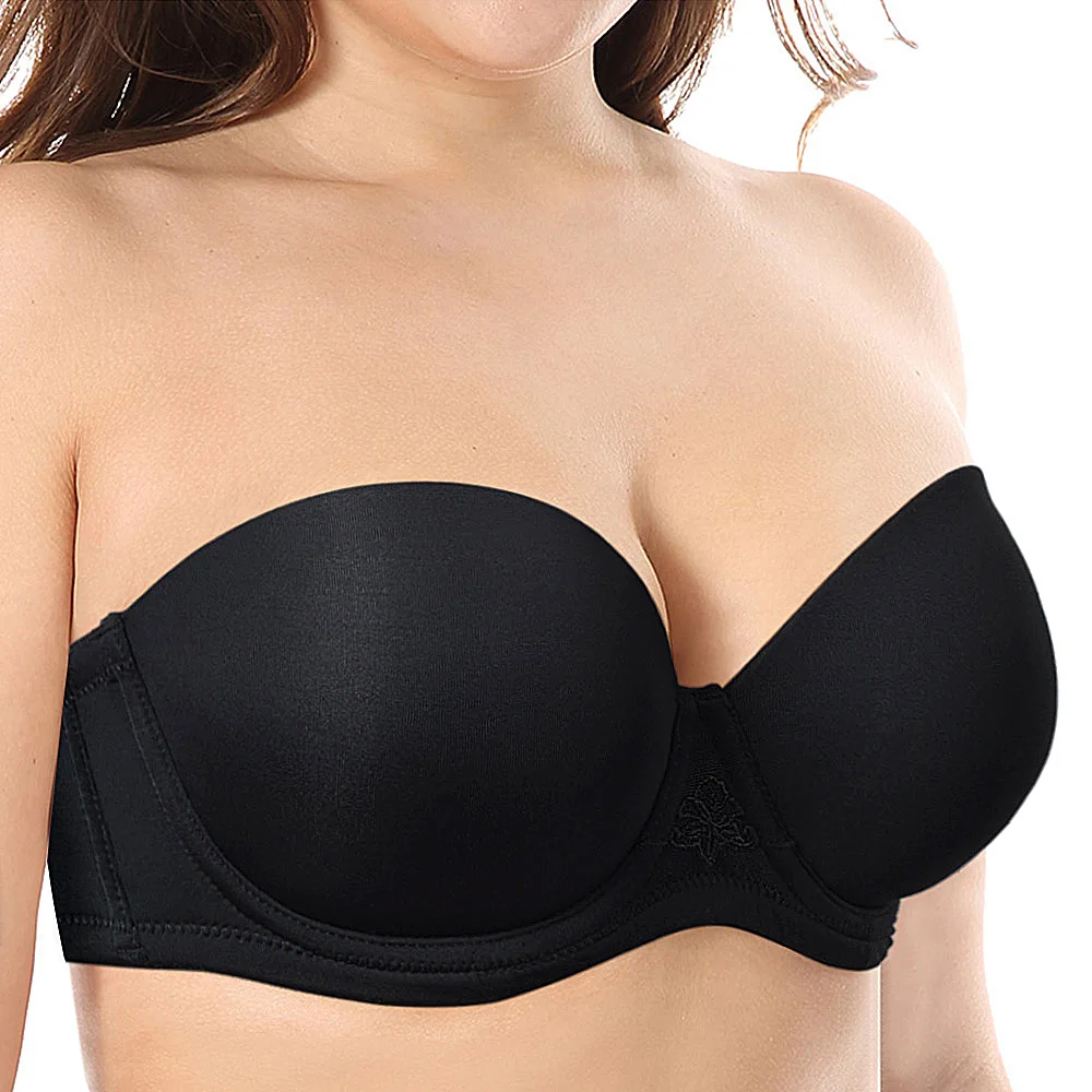 Vgplay Strapless Bras for Big Breast Women Plus Size Women\'s Bra Push Up Underwear Convertible Straps Lingerie B C D E F G H Cup