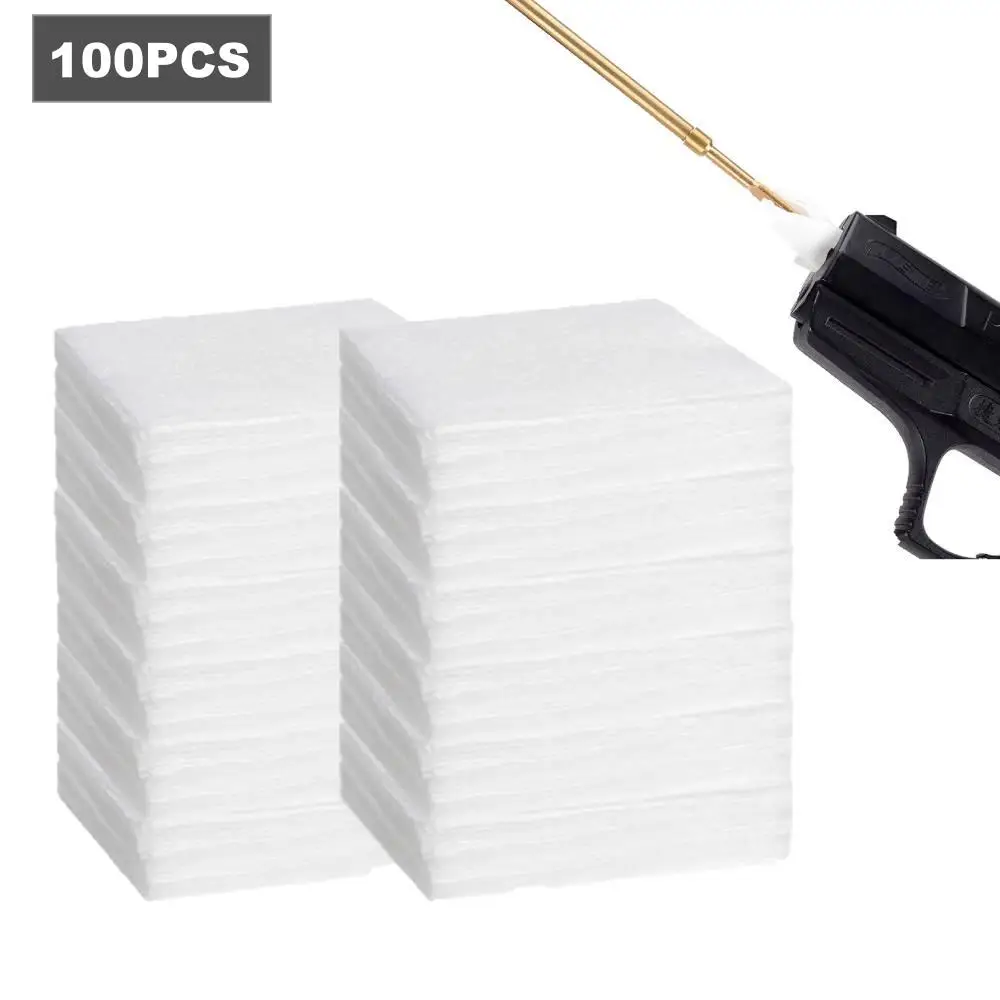 총 청소 패치 천 사각 총 닦기, 소총 권총 유지 보수, 사냥 사격 액세서리, 100 개