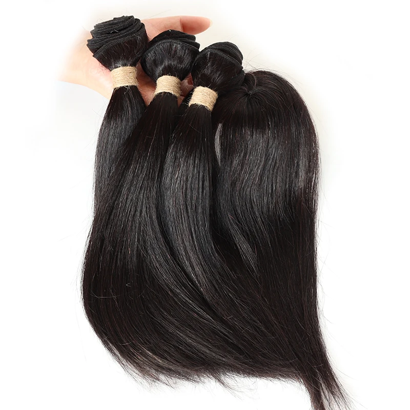 Htonicca Loose Deep Brazilian Hair Weave Bundles 8 inch 100% Human Hair 3 Bundles and closure Hair Extensions Natural Black