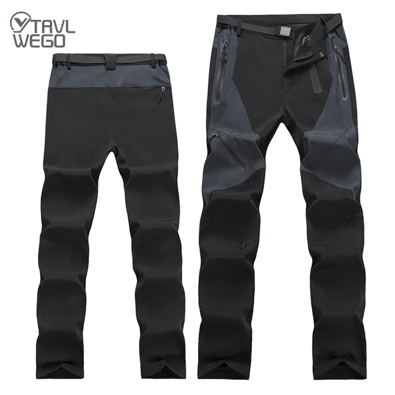 TRVLWEGO Outdoor Hiking Pants Men Elasticity Quick Dry Ultra-light UV Proof Sports Climbing Travel Camping Hunting Trousers