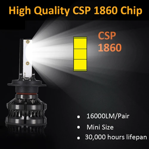 Imagen 2 del producto YHKOMS 110W 16000LM H4 H7 faro Led H11 Led H1 Led H8 H9 9006 4300K 6500K 8000K 10000K bombilla LED luz de coche luz antiniebla automática