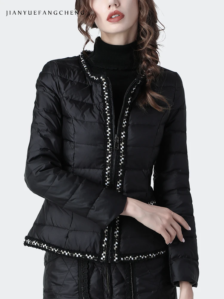 Fashion Black Slim Short Down Jacket Women Warm Thicken Winter White Duck Down Puffer Coat Lightly Plus Size Female Down jackets