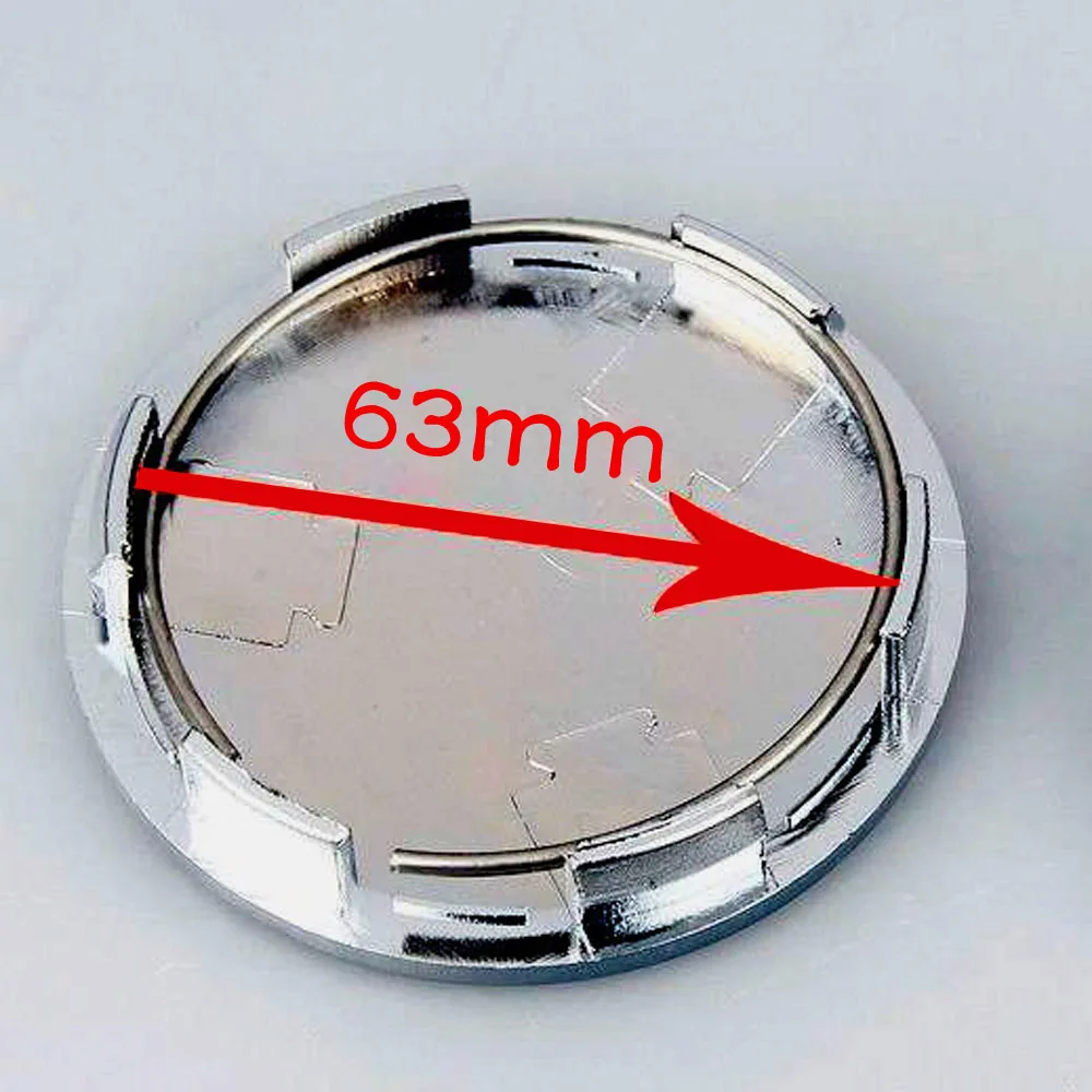 4PCS/lot 68MM ( 63mm 6Pin ) Car Wheel Center Hub Caps Hubcap Cover Car Styling Rim Accessories Chrome Silver Blank Plating ABS