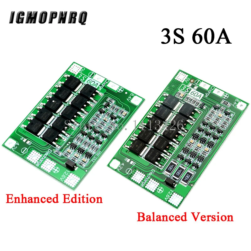 เพิ่ม/Balance 3S 60A BMSบอร์ด/Li-Ion 12.6V 18650 BMS PCMบอร์ดป้องกันแบตเตอรี่Li-Ionแบตเตอรี่/18650 แบตเตอรี่CHARGER