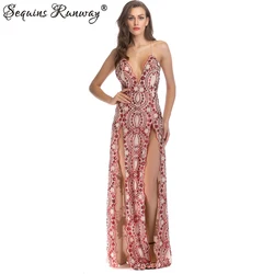 Sexy Red White Sequin summer maxi Dress women vintage bodycon Long Dresses woman party night club evening dress clothes vestidos