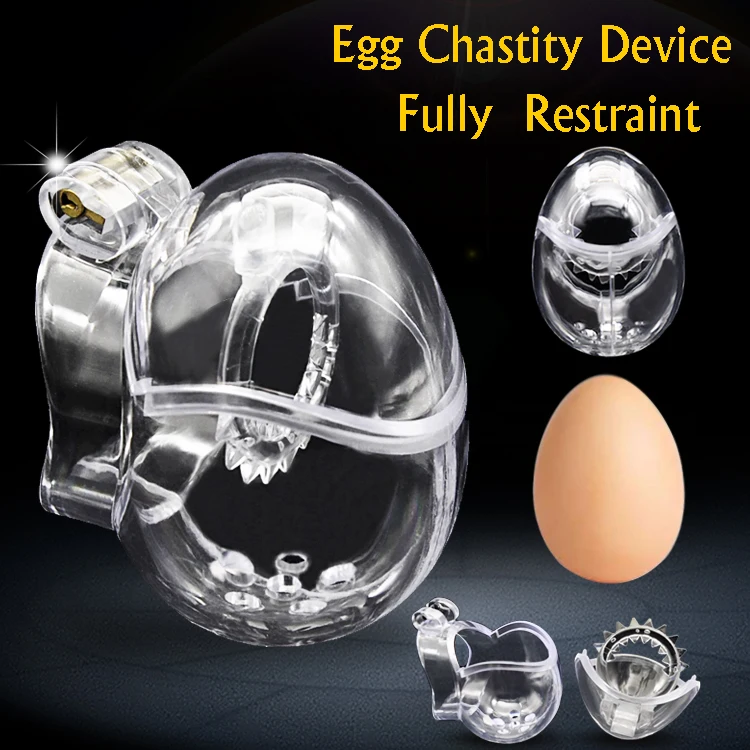 CHASTE BIRD 2020 New Design Male Egg-Type Fully Restraint Chastity Device Bondage Belt Cock Cage Sex Toy Sissy Spikes Penis Ring