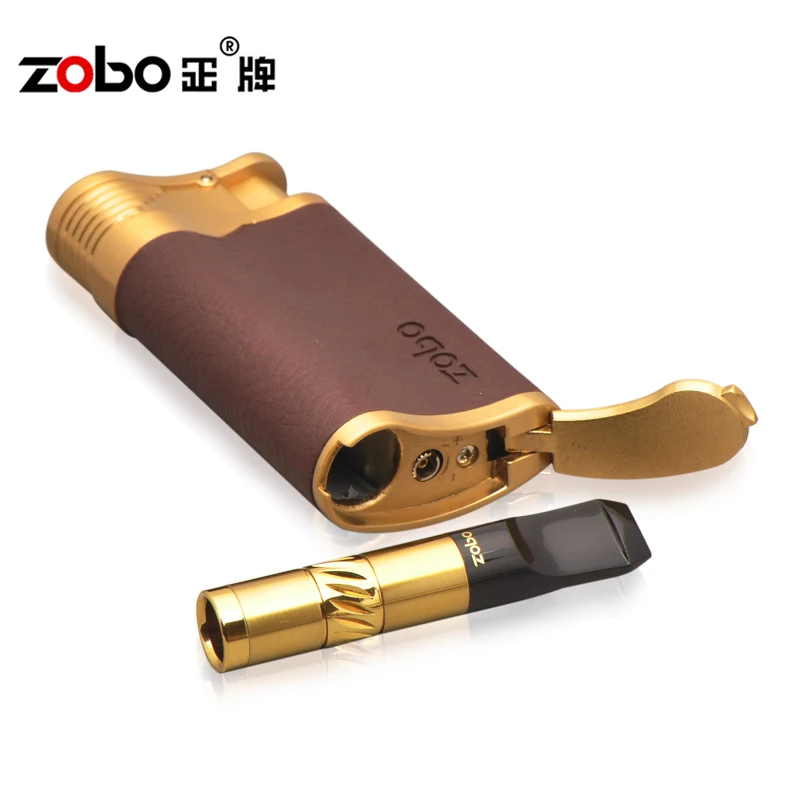 

Windproof Jet Butane Torch Metal Cigarettes Cigar Lighters With Smoke Tobacco Cigarette holder Filter Washable Gas Cigar Lighter