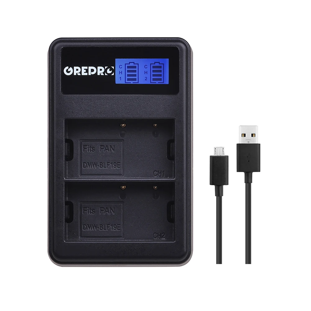 2000mAh DMW-BLF19E DMW-BLF19 Battery DMW BLF19 BLF19 BLF19E + LCD Dual USB Charger for Panasonic Lumix GH3 GH4 GH5 Cameras