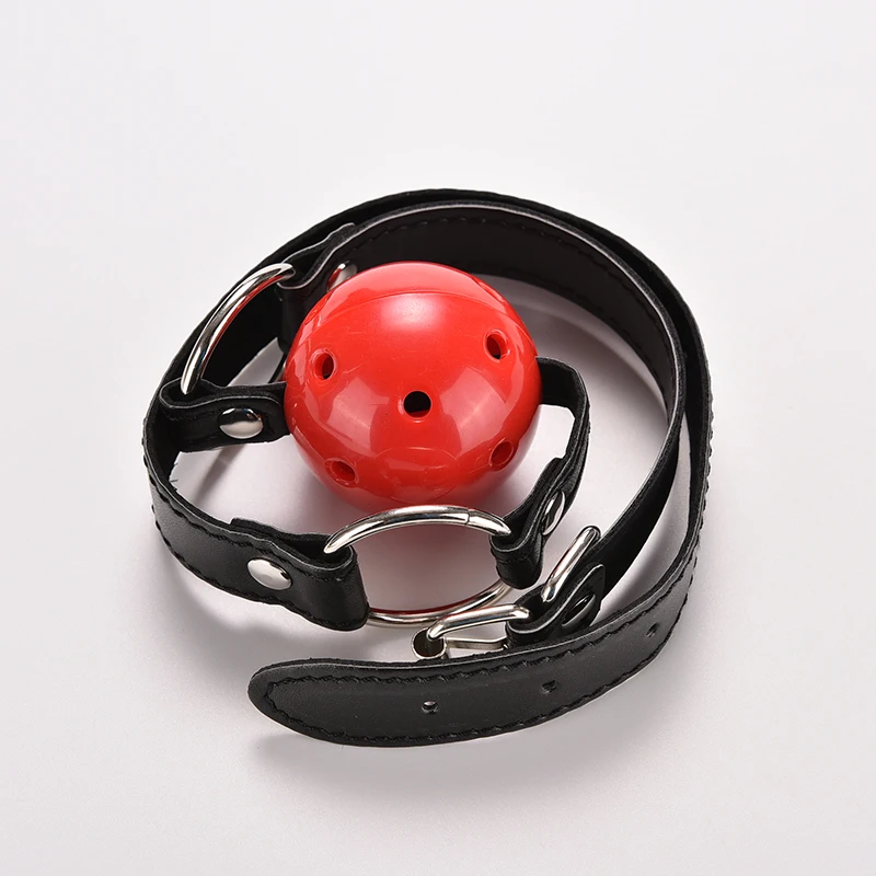 1PCS Adult Games Silicone Ball Oral Fixation Bondage Mouth Gag Mouth Stuffed PU Leather Band Sex Toys for Couples