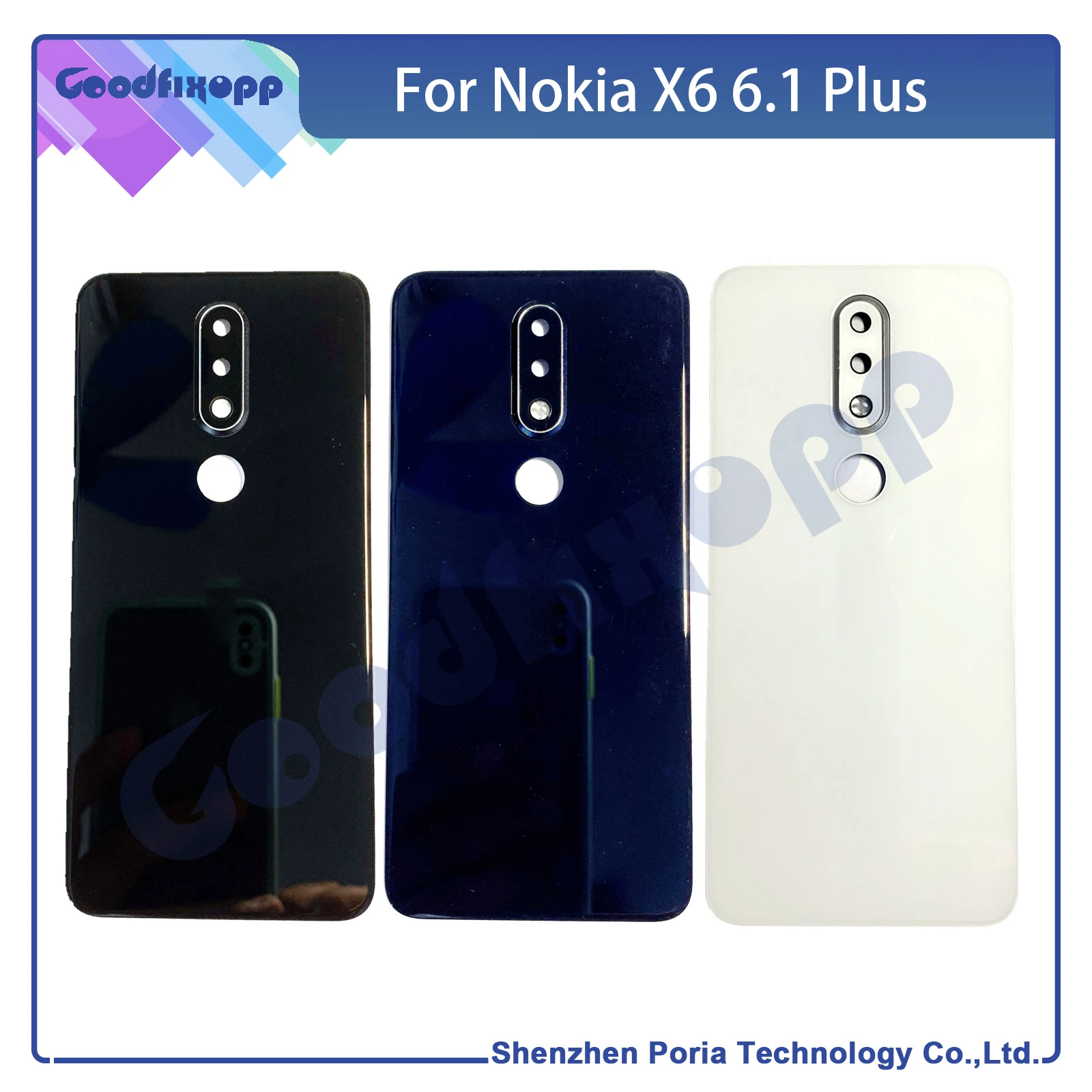 

Для Nokia X6 6.1Plus крышки батарейного отсека задняя крышка задней двери чехол для телефона + мишень для камеры