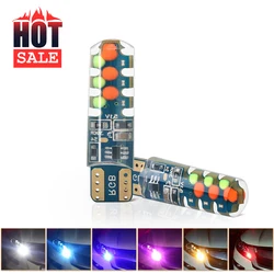 1/2PCS T10 194 168 W5W LED Bulb RGB COB 18SMD License Plate Lights Signal Lamp Reading Light Silica Gel Multi Color Strobe Flash