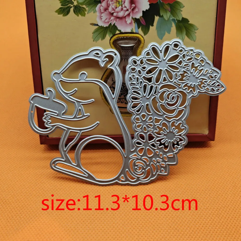 1pc Little Squirrel Metal Cutting Die Scrapbooking Embossing Folder for Card Making Photo Album Decor DIY Cutter Punch Knife