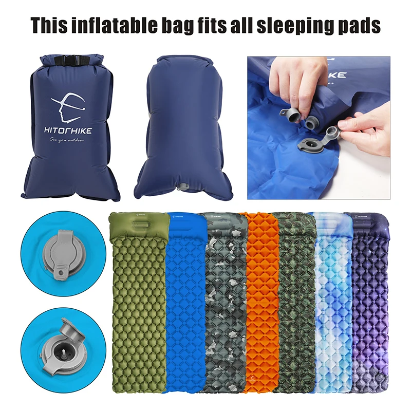 Hitorhike/Homful cuscino per dormire all\'aperto tappetino da campeggio pompa ad aria gonfiatore cuscino ultraleggero portatile a gonfiaggio rapido