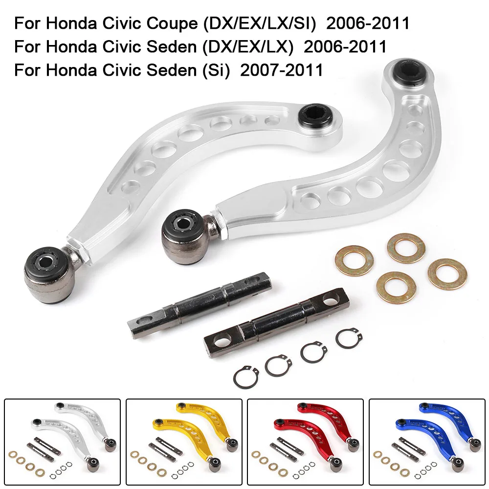 One pair Rear Lower Control Arm Subframe Brace Tie Bar Arms ASR Kit for Honda Civic DX/LX/EX/SI FG2 FD 06-11