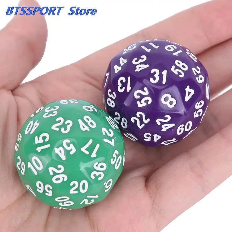 1Pcs 60หน้าลูกเต๋าสำหรับเกม Polyhedral D60หลายด้านอะคริลิคลูกเต๋าสำหรับเกม TRPG คนรัก