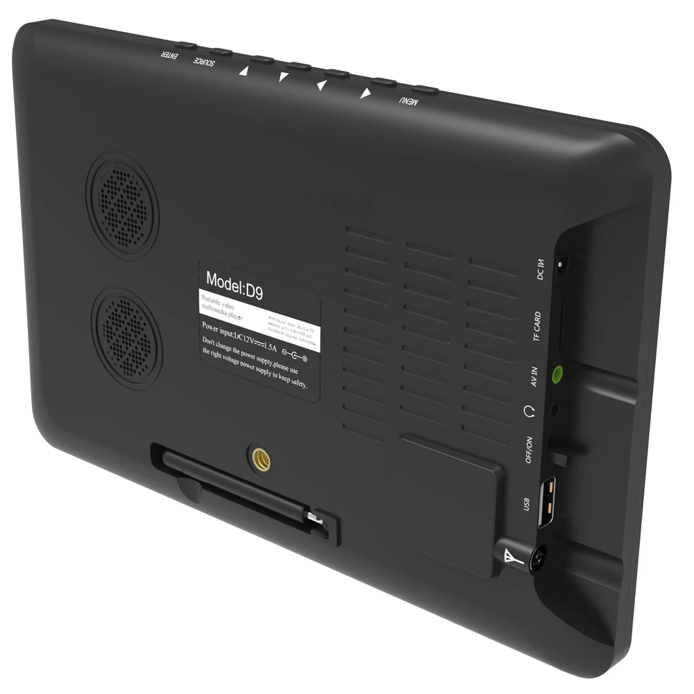 Leadstar 9インチポータブルテレビatsc tdtデジタルテレビアナログミニテレビ用屋外サポートusb tf pvr MP4 H.265 AC3