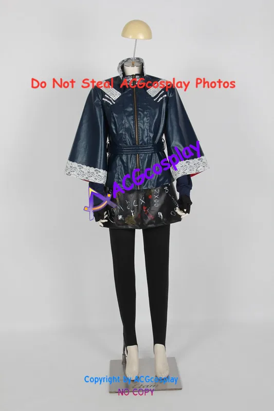 Evie Cosplay Costume faux leather navy blue version acgcosplay costume