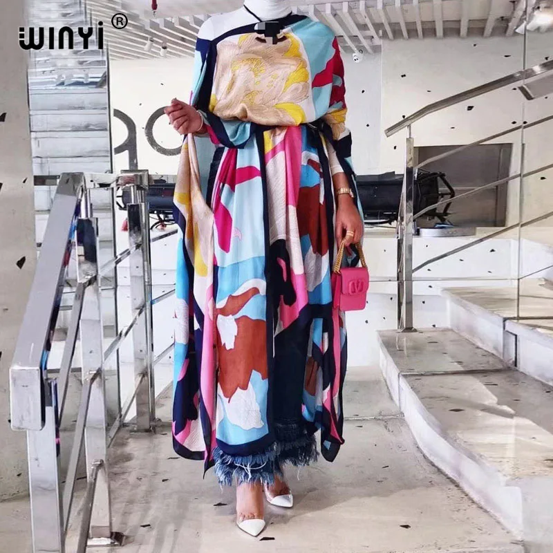 2022 MIddle East kuwait Fashion Women Sexy Boho Summer Casual stwill Floral Evening Party Beach Long Maxi Dress Tourism skirt