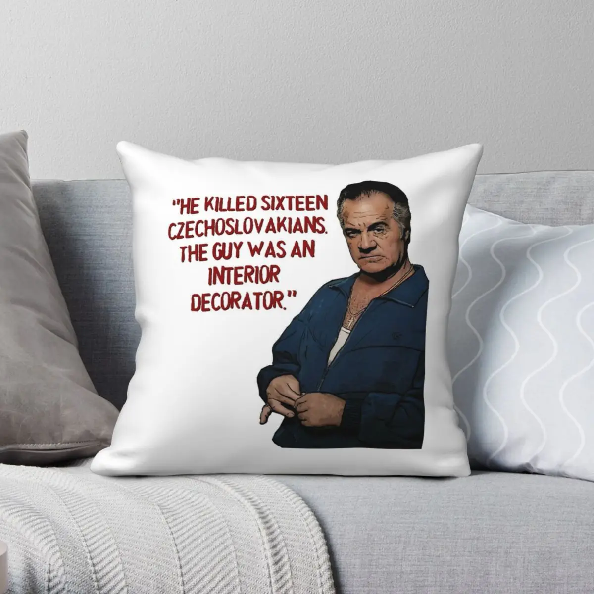 Sopranos Paulie Walnuts Square Pillowcase Polyester Linen Velvet Pattern Zip Decor Sofa Cushion Cover Wholesale