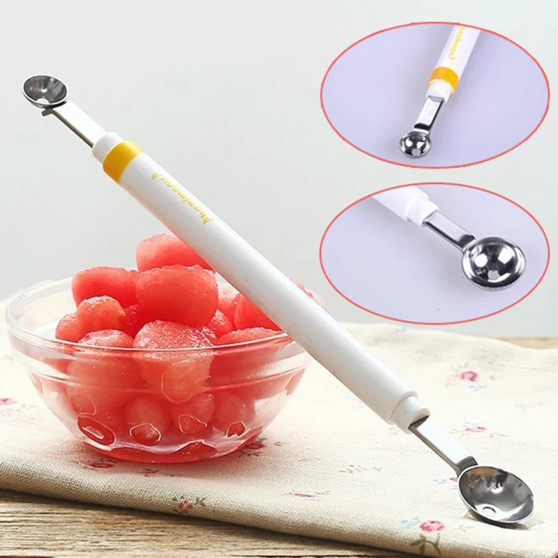 Mini Apple Ball Digger Melon Spoon Ice Cream Dig Scoop Stainless Steel Double-end Cooking Tool Kitchen DIY Accessories Gadgets