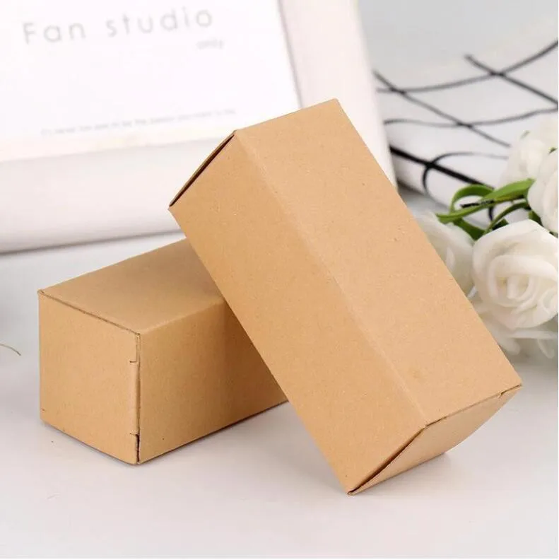 Brown Kraft Paper Box, Small Candy Box, Handmade Soap Packing Boxes, Essential Oil Bottle Packaging, Multi Size, 30Pcs/Lot