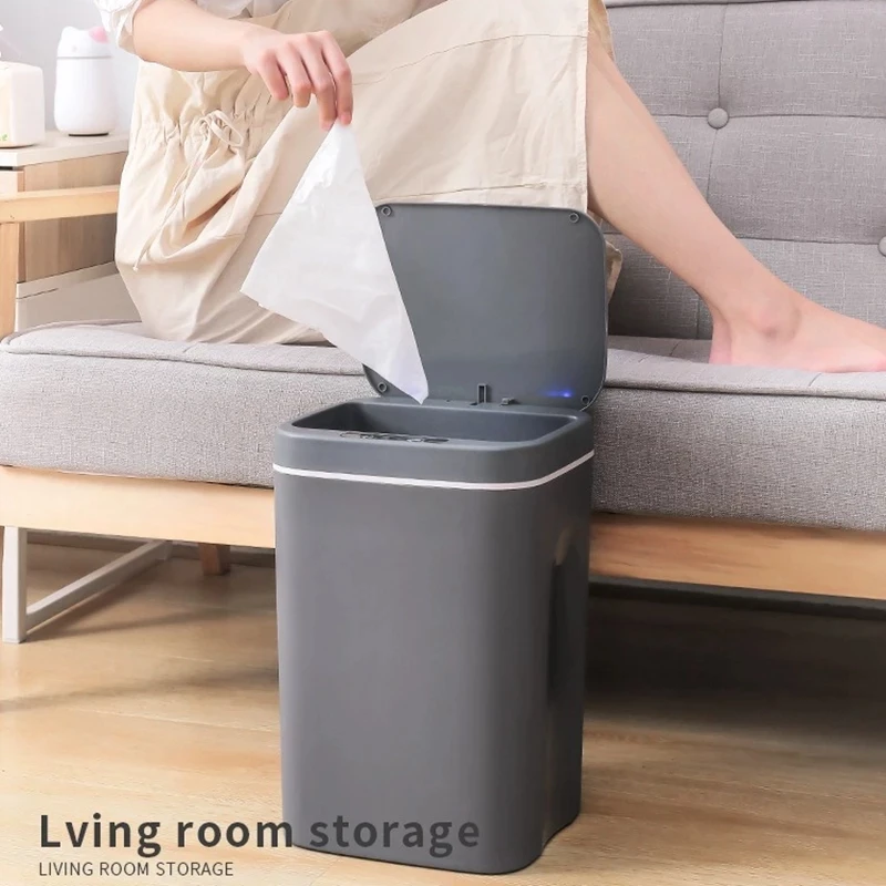 Smart Induction Trash Can Automatic Dustbin Bucket Bathroom for Kitchen Electric Type Touch Trash Bin Paper Basket