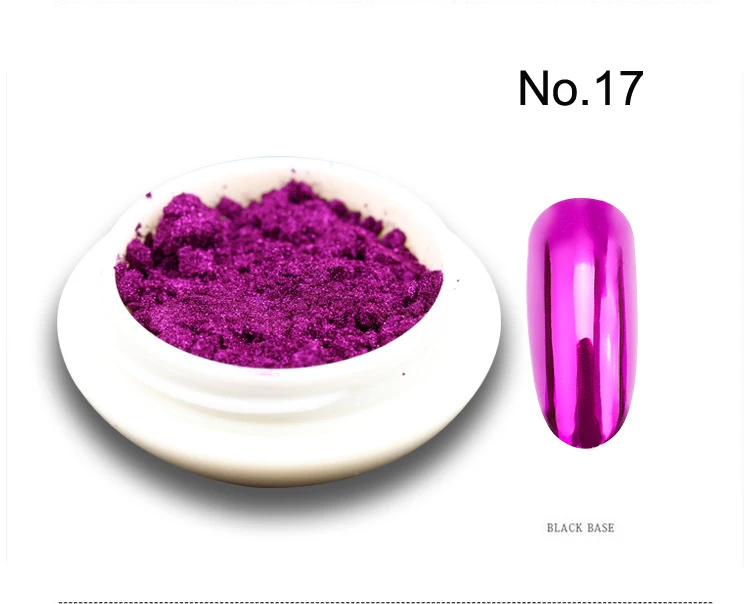 1Pc 19 Farben Nagel Glitter Spiegel Pulver Chrom Staub Nail art Pigment 0,5g Spiegel Pigment Pulver Nagel Glitter dip Pulver, JK47441 – Detail 20