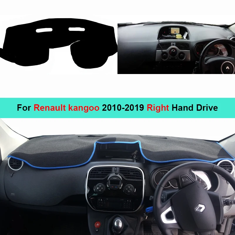 2 Layers Car Inner Dashboard Cover Dash Mat Carpet Sun Shade Board DashMat For Renault kangoo 2010 - 2019 Automobile Pad Anti-UV