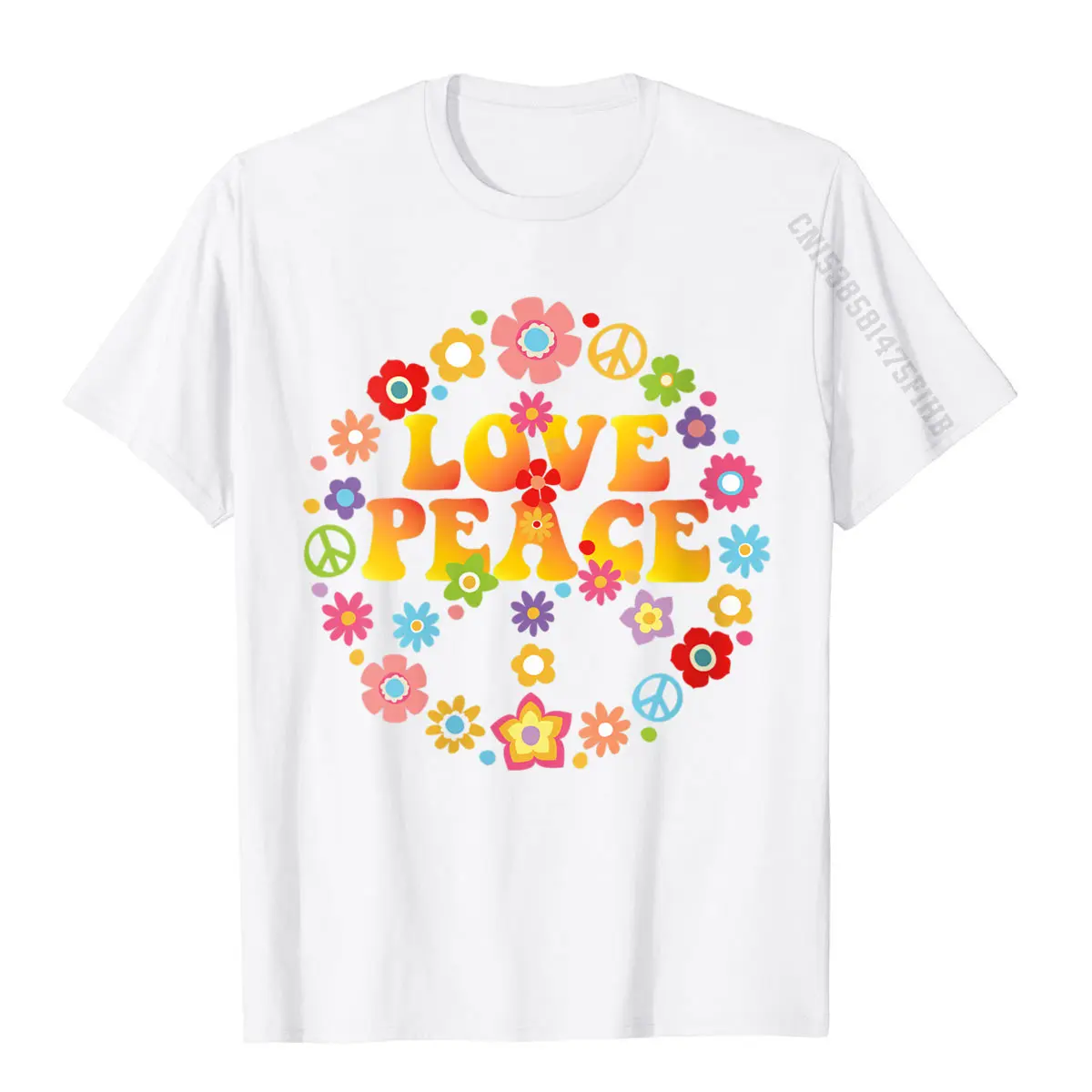 Womens PEACE SIGN LOVE 60s 70s Tie Dye Vintage Hippie Costume Gift T-Shirt Youth Tshirts New Arrival Cotton Tops Tees 3D