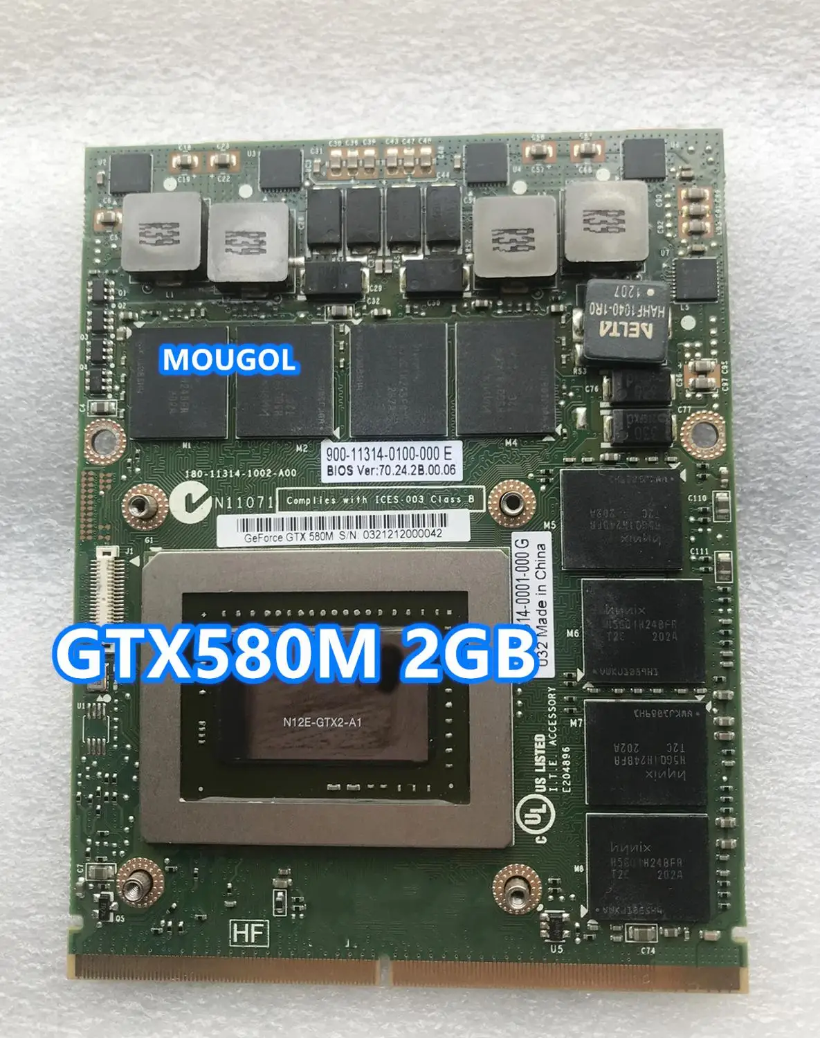 Original FOR MSI GT680 GT780DX gtx 580m VIDEO CARD MS-1W051 GTX580M N12E-GTX2-A1 Vga Graphic Card Fully Tested