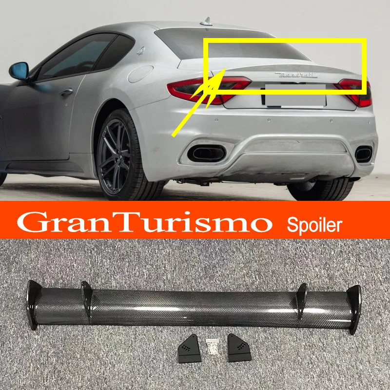 

For Maserati Gran Turismo Real Carbon Fiber / FRP GT-style Car-styling Sporty Rear Trunk Wing Spoiler