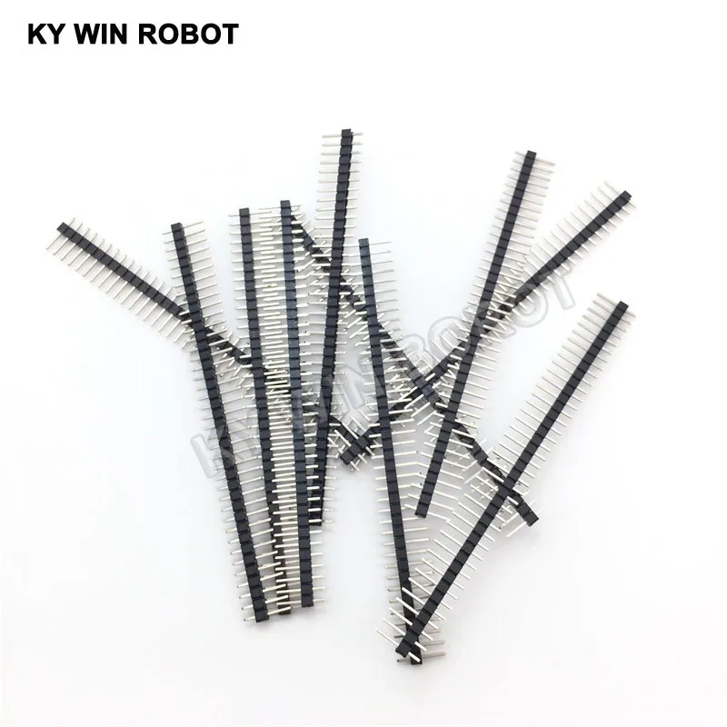 10pcs 40 Pin 1x40 Single Row Male 2.54 Breakable Pin Header Connector Strip for Arduino Black