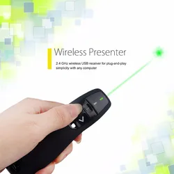 5mw GREEN R400 Wireless Presenter Pointer Case Remote Control Receiver with 532NM  Pen For office PEN LASER pointer