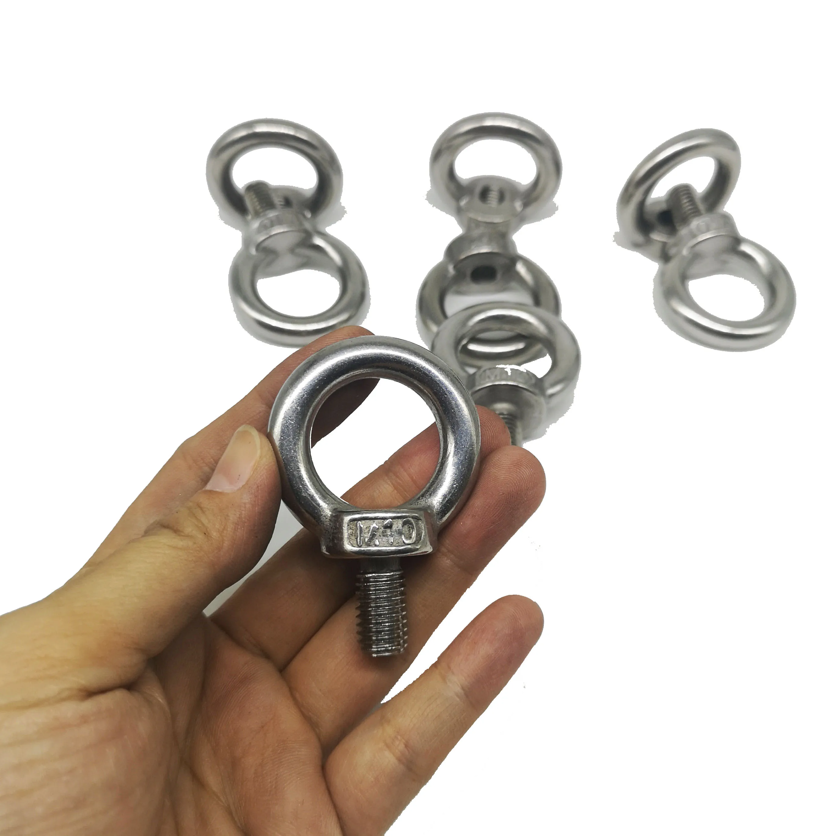 M10, 304  Stainless Steel Lifting Eye Bolts Ring Screw Loop Hole for Cable Rope Lifting