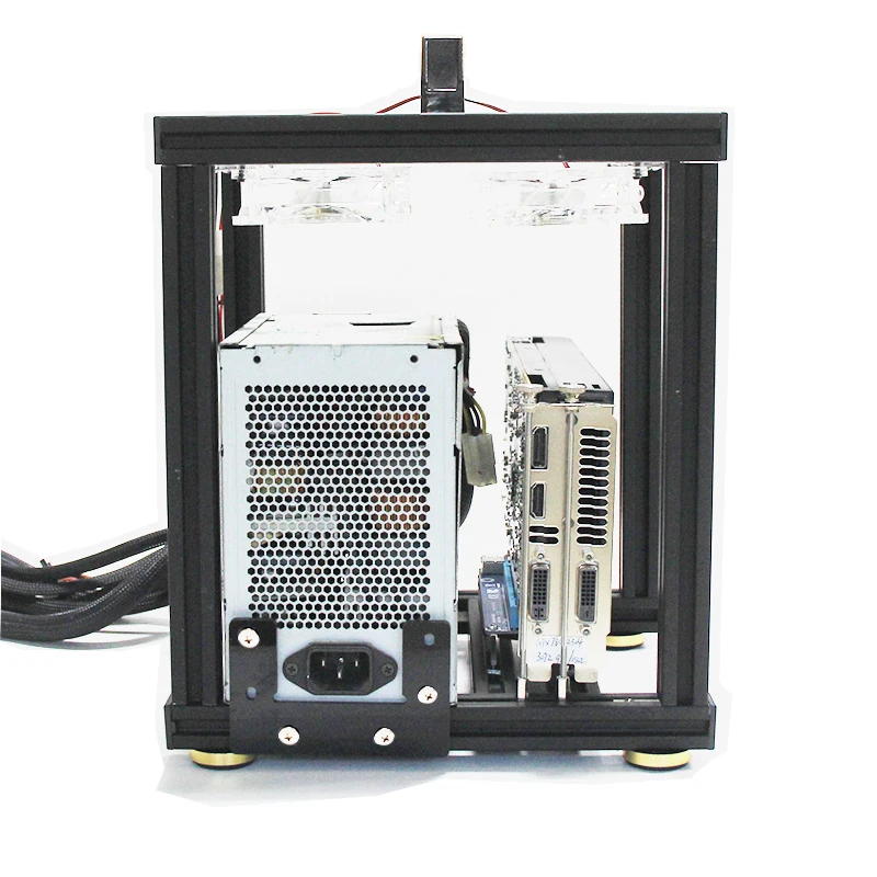 Portable external graphics card power supply holder GPU base supports 2GPU DIY cooling rack