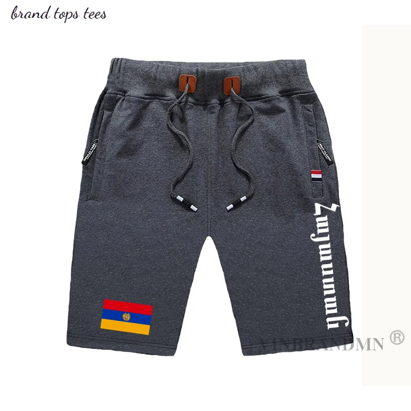 Pantalones cortos de playa para hombre, con bandera, entrenamiento, bolsillo con cremallera, sudor, culturismo, 2021 algodón