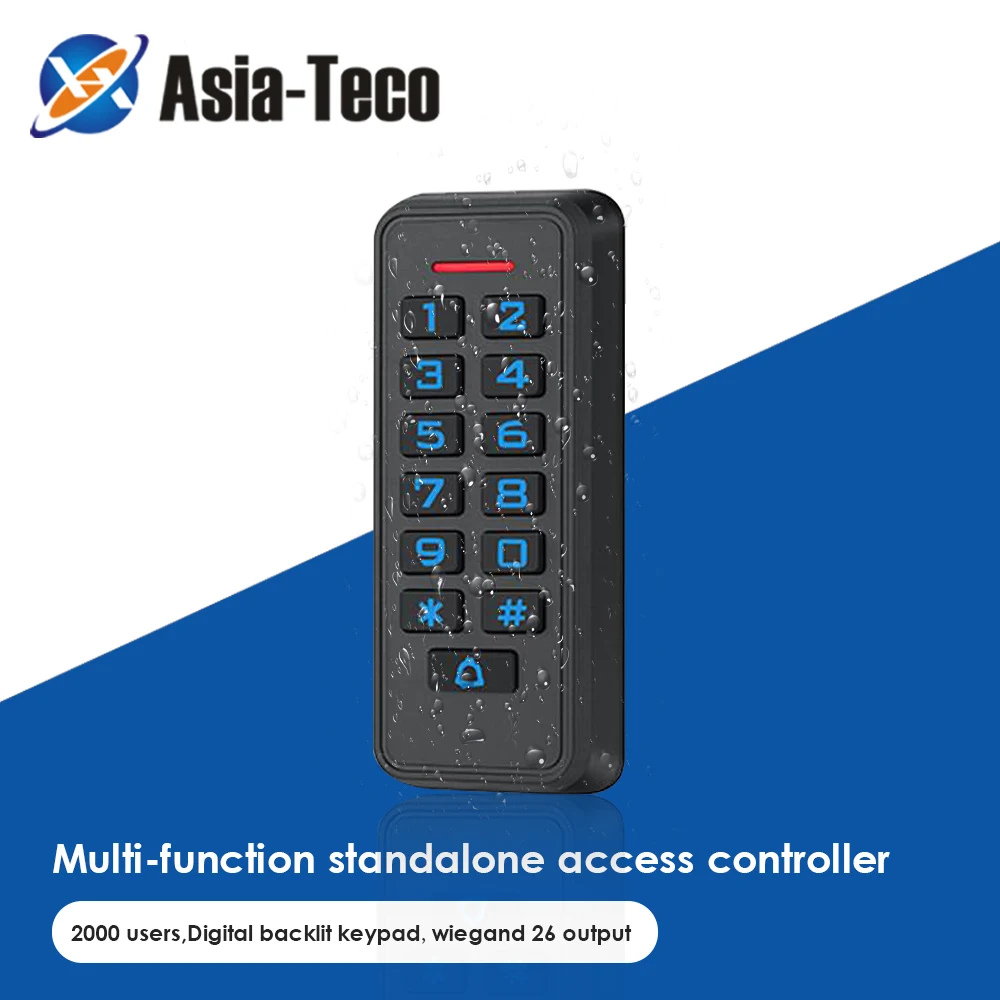 sistema de controle de acesso com teclado retroiluminado rfid 125khz controlador de acesso autonomo suporte wiegand 26 saida ip67 a prova dagua 01