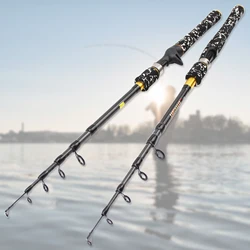 NEW 1.8m 2.1m 2.4m 2.7m telescopic lure fishing rod Spinning Casting Rod M power fast Portable Carbon Trout Rod Extended handle
