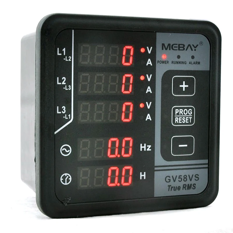 GV58VS Tiga Fase Tampilan Digital Generator Meter Multifungsi AC Voltmeter Meter Meter Frekuensi