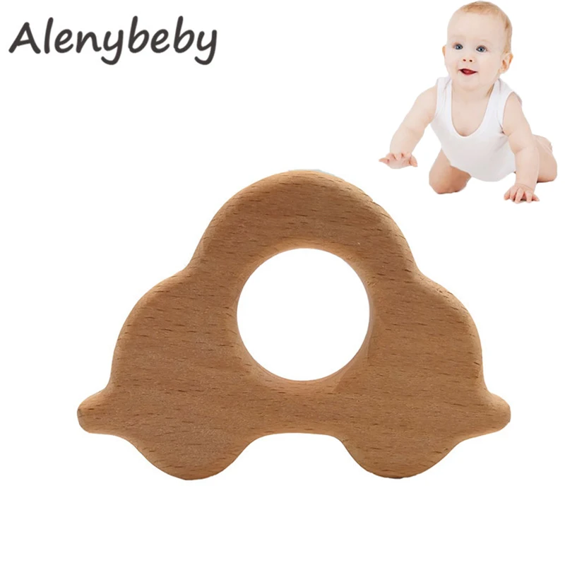 

Beech Wooden Cars Teether Natural Handmade Wooden Teether DIY Wood Personalized Pendent Eco-Friendly Safe Baby Teething Toys