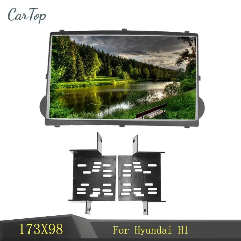 Top Kwaliteit 173mmX98mm Dubbel Din Autoradio Fascia Voor Hyundai H1 Zwarte Kleur Dash Kit Installatie Facia Gezicht Plate Panel frame