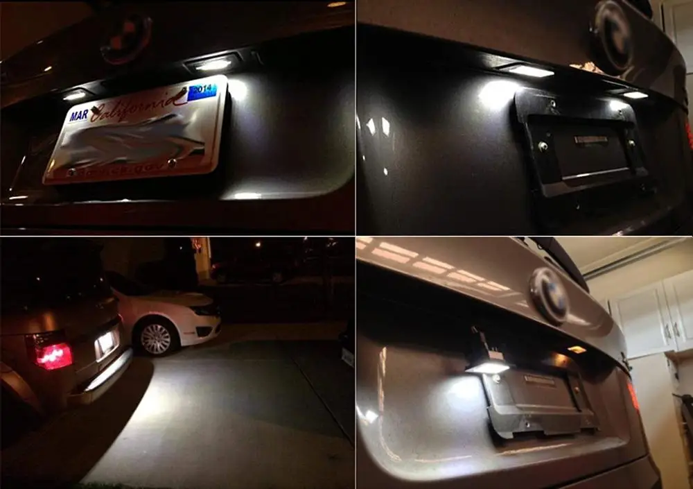 For BMW E65/E66  730i 735i 740i 745i 750i Saloon 2006 2007 2008white LED Car Rear license plate light number plate lamp