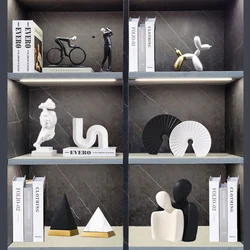 Nordic Luxury Abstract Sculpture Office Living Room Home DecorationTV Cabinet Bookcase Wine Vabinet Decoration Gift