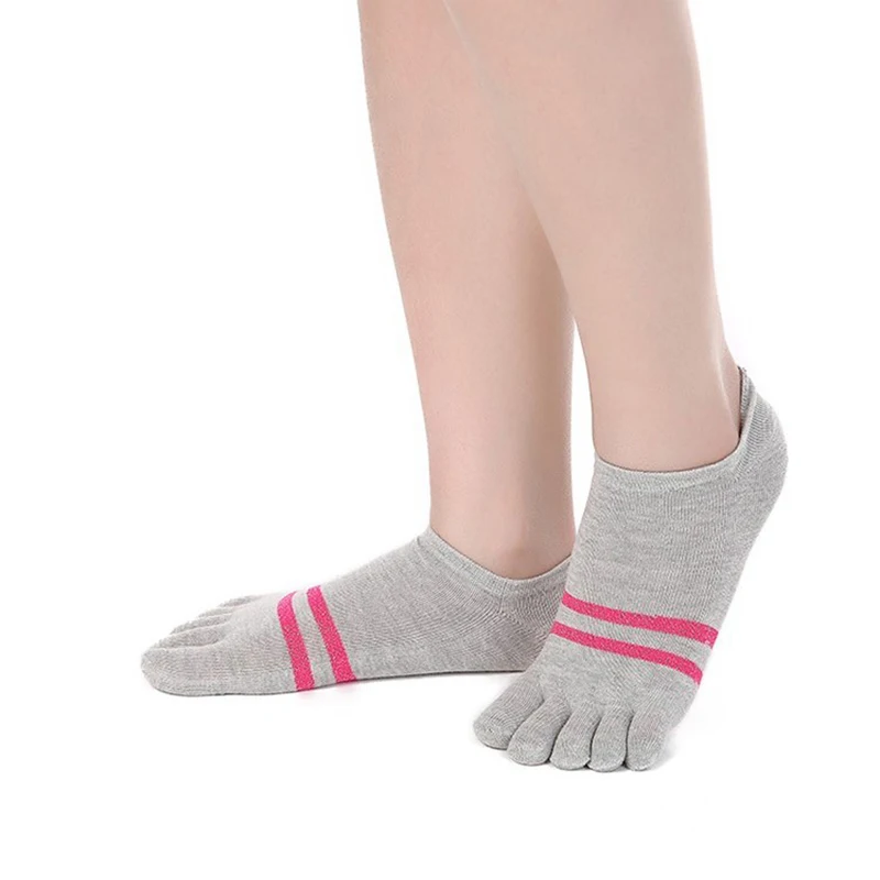 

Stripe cotton five-finger socks women low to help solid toe socks with sweat-absorbent 5 toe invisible deodorant toe socks