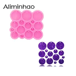 DY1303 Glossy Many Circle diameter 1cm, 1.5cm, 2cm, 2.5cm, 3cm Resin Silicone Keychain molds, Round mould Crafts with Epoxy Mold