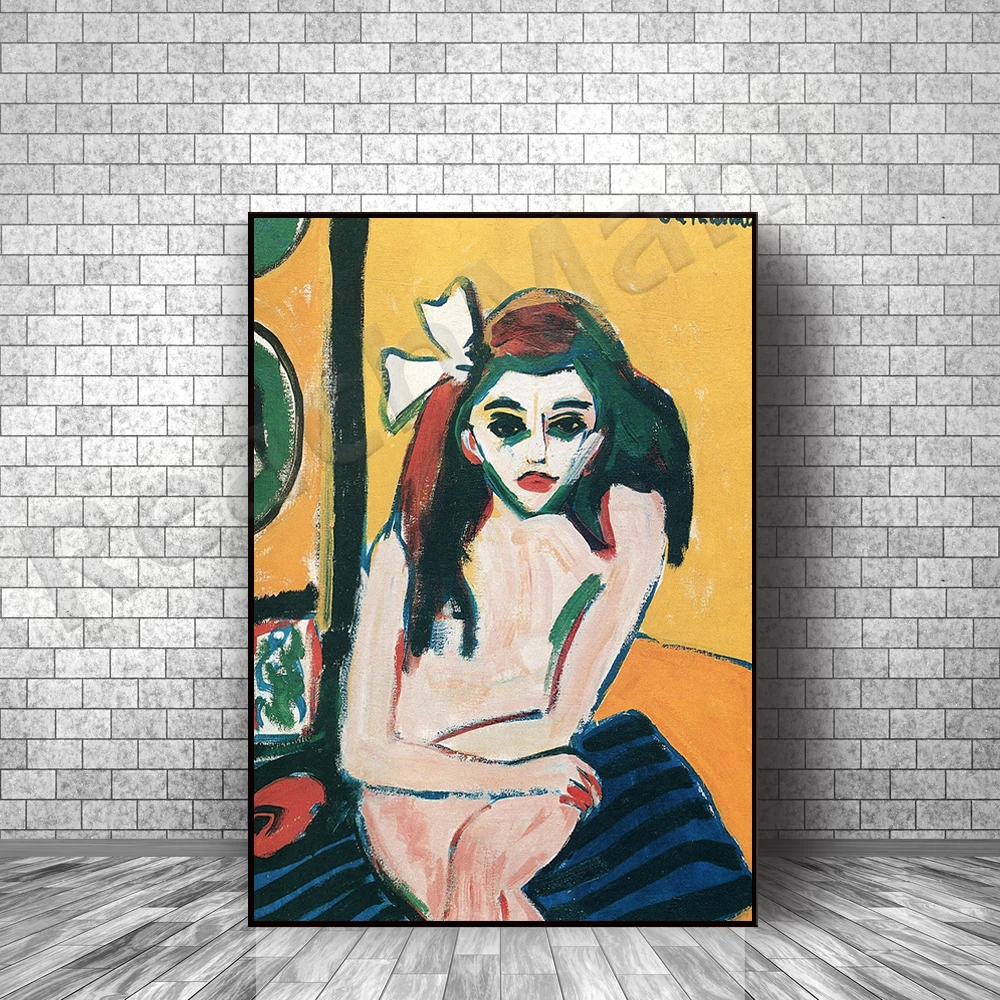 Marcella-Ernst Ludwig Kirchner, impresiones de arte clásico de obra maestra, carteles artísticos decorativos de pared para el hogar y la Oficina