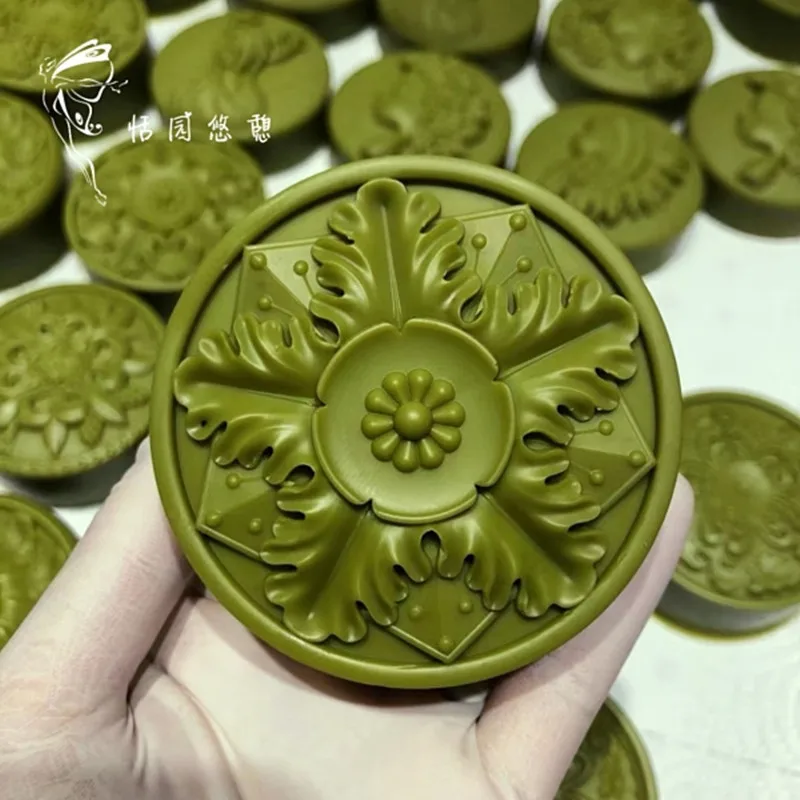 Round Flower Leaves Soap Mold Classic Silicone Soap Mould for Soap Bar Lotion Bar Melt Wax Scented Candle Plaster Making Molds