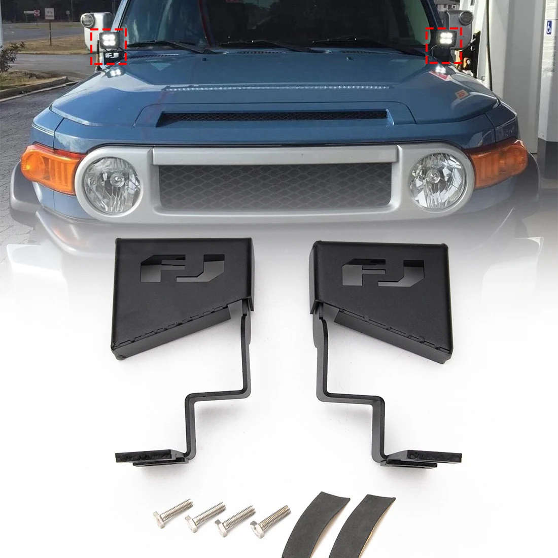 บานพับ Ditch LED Light Mount Bracket สําหรับ Toyota 2016-2021 Tacoma 3rd Gen Offroad Hood Pod Work Light Mount วงเล็บ