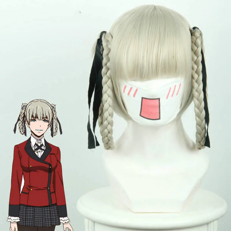 Yomoduki Runa Jabami Yumeko Meari Saotome Vrouwen Pruik Anime KAKEGURUI Cosplay Cup R Synthetische Cosplay Pruik